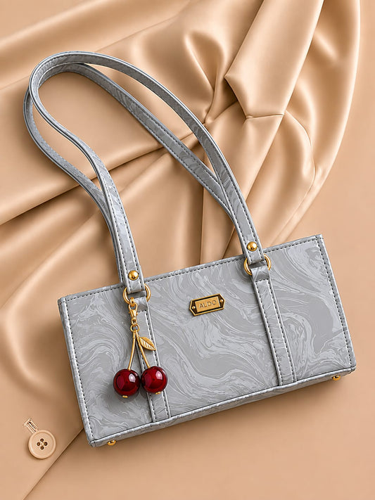 Aldo Marble Tote Bag with Cherry Charm