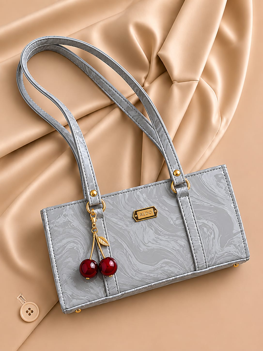 Aldo Marble Tote Bag with Cherry Charm