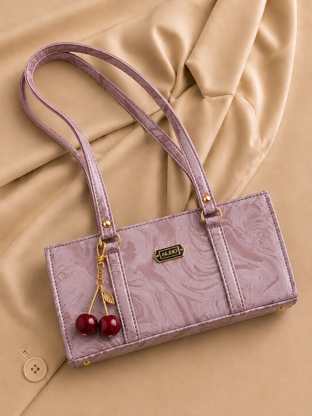 Aldo Marble Tote Bag with Cherry Charm