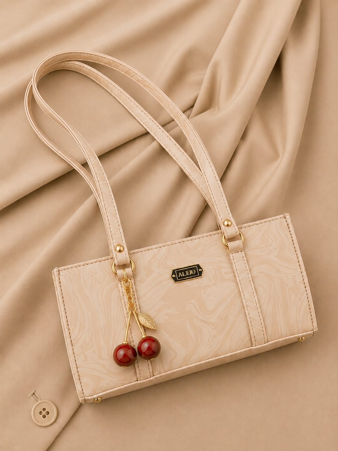 Aldo Marble Tote Bag with Cherry Charm
